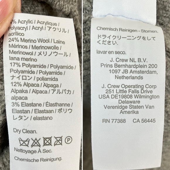 J CREW Cocoon Cardigan Wool-blend Coatigan Pockets Academia Preppy Gray XL - Picture 7 of 11